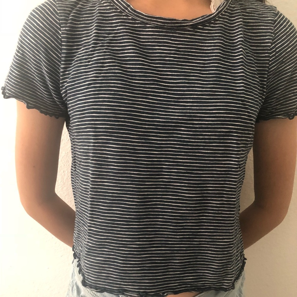 Blue/White Striped Hollister Tee